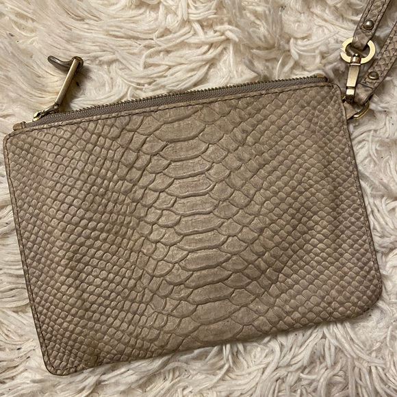 Cole Haan grey snakeskin wristlet - Picture 2 of 8